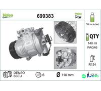 VALEO AIR CONDITIONING COMPRESSOR 699383 FOR AUDI SEAT SKODA VW