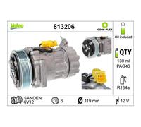 Valeo AC Compressor 813206 R134a PAG46 Fits Mini Citroen Fiat Peugeot Suzuki
