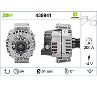 Valeo Alternator 439941-200 Amp - 6 Grooves - 14 V