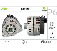 Valeo 439990 Alternator 14V Voltage 5 Ribs Clockwise Rotation Fits Mercedes-Benz