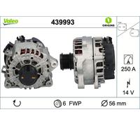 Valeo Alternator 439993 – 14V 250A, 6-groove 56mm Pulley, Clockwise