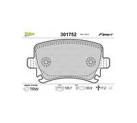 VALEO - Brake pads First - 301752 - Set of 4 pads - Rear axle - Fully equipped with mounted accessories