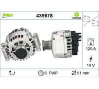 Valeo 439678 Alternator 14V Voltage Fits Mercedes-Benz C-Class E-Class SLK