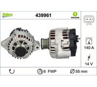 Valeo Alternator 439961-140 Amp - 6 Grooves - 14 V