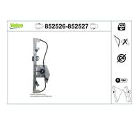 Valeo Electric Window Regulator Lifter Right Front fits Fiat Tipo 2015-2020