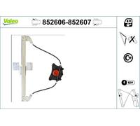 Valeo Electric Window Regulator Lifter Right Rear fits Audi