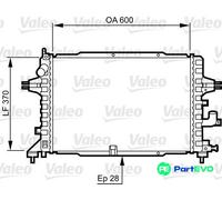 VALEO ENGINE COOLING RADIATOR 734380 FOR OPEL VAUXHALL