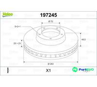 VALEO FRONT 2 X BRAKE DISC 197245 FOR MAZDA