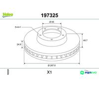 VALEO FRONT 2 X BRAKE DISC 197325 FOR AUDI SEAT SKODA VW