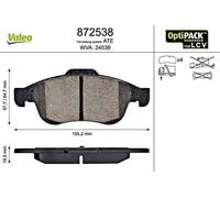 VALEO Front Axle Brake Pad Set Fits CITROEN Berlingo PEUGEOT Partner 425412