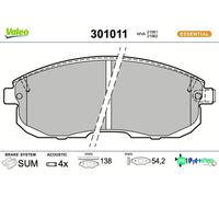 VALEO FRONT DISC BRAKE BRAKE PAD SET 301011 FOR FIAT NISSAN