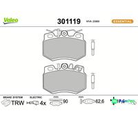 VALEO FRONT DISC BRAKE BRAKE PAD SET 301119 FOR PEUGEOT