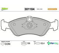 VALEO FRONT DISC BRAKE BRAKE PAD SET 301184 FOR OPEL VAUXHALL DAEWOO