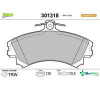 VALEO FRONT DISC BRAKE BRAKE PAD SET 301318 FOR MITSUBISHI VOLVO