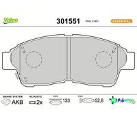 VALEO FRONT DISC BRAKE BRAKE PAD SET 301551 FOR TOYOTA
