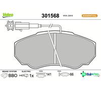 VALEO FRONT DISC BRAKE BRAKE PAD SET 301568