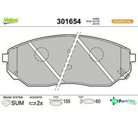 VALEO FRONT DISC BRAKE BRAKE PAD SET 301654 FOR KIA