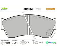 VALEO FRONT DISC BRAKE BRAKE PAD SET 301666 FOR SUBARU SUZUKI