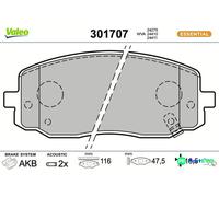 VALEO FRONT DISC BRAKE BRAKE PAD SET 301707 FOR HYUNDAI KIA