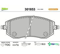 VALEO FRONT DISC BRAKE BRAKE PAD SET 301853 FOR SUBARU