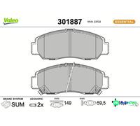 VALEO FRONT DISC BRAKE BRAKE PAD SET 301887 FOR HONDA