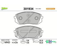 VALEO FRONT DISC BRAKE BRAKE PAD SET 301934 FOR HYUNDAI KIA