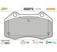 VALEO FRONT DISC BRAKE BRAKE PAD SET 302072 FOR ALPINE