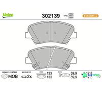 VALEO FRONT DISC BRAKE BRAKE PAD SET 302139 FOR HYUNDAI KIA