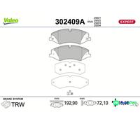 Fits VALEO 302409A BRAKE PADS EXPERT