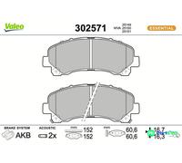 VALEO FRONT DISC BRAKE BRAKE PAD SET 302571 FOR ISUZU