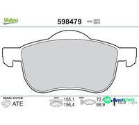 VALEO FRONT DISC BRAKE BRAKE PAD SET 598479 FOR VOLVO