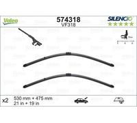 VALEO Silencio Wiper - VR49 - All-Seasons Durable, Resistant, Perfect Fit Conventional Wiper Blade 350mm - Rear - 1 Wiper Blade - 574197