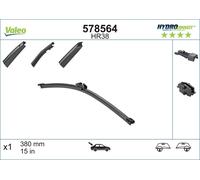 Valeo Hydroconnect Flat Wiper Blade HR38 - Rear - 380 mm - 1 Blade | Flat Blade, Easy Installation, 578564