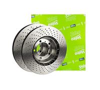 VALEO - Oiled brake discs - 886194 - Box of 2 ventilated and perforated discs - Front axle - Similar to OE design and quality - Valeo, Braking expert since 1923