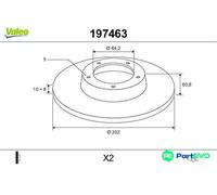 VALEO 197463 Brake disc