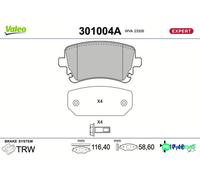 VALEO REAR DISC BRAKE BRAKE PAD SET 301004A FOR AUDI BENTLEY