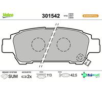 VALEO REAR DISC BRAKE BRAKE PAD SET 301542 FOR TOYOTA