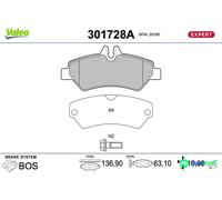 VALEO REAR DISC BRAKE BRAKE PAD SET 301728A