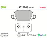 VALEO REAR DISC BRAKE BRAKE PAD SET 302024A FOR FIAT