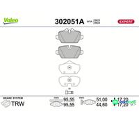 VALEO REAR DISC BRAKE BRAKE PAD SET 302051A FOR BMW