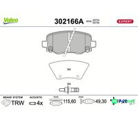 VALEO REAR DISC BRAKE BRAKE PAD SET 302166A FOR JEEP