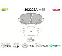 VALEO REAR DISC BRAKE BRAKE PAD SET 302202A FOR FIAT JEEP