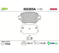 VALEO REAR DISC BRAKE BRAKE PAD SET 302265A FOR AUDI SEAT SKODA VW