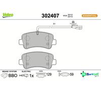 VALEO REAR DISC BRAKE BRAKE PAD SET 302407