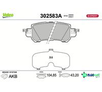 VALEO REAR DISC BRAKE BRAKE PAD SET 302583A FOR MAZDA