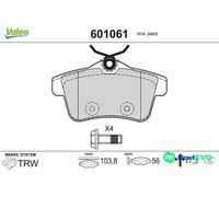 VALEO REAR DISC BRAKE BRAKE PAD SET 601061 FOR CITROËN PEUGEOT