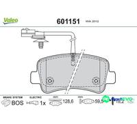 VALEO REAR DISC BRAKE BRAKE PAD SET 601151