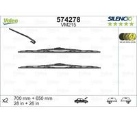 Valeo Wiper Blades VM215 - All-Seasons, Durable Conventional 700/650mm Front Set of 2 (574278)