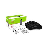 Valeo Set of 4 Brake Pads Expert 302089A, Front or Rear | Mounted Accessories Included, Certified ECE-R90, Valeo Quality, Tested to Ensure Durability and Optimal Performance