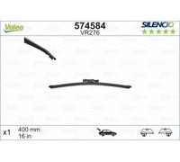 Valeo Silencio Flat Wiper Blade - Rear - 16" - fits Porsche Panamera (970) 13-16